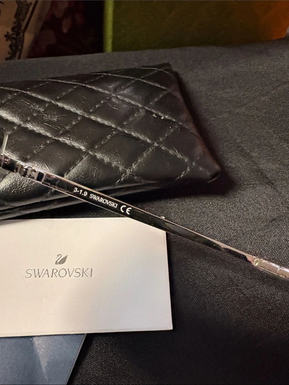 NWOB Swarovski Cat Eye Sunglasses SK201 - Silver Blue